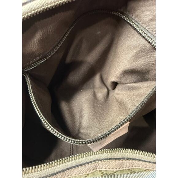 Gucci  Monogram Web Medium Half Moon Hobo Blue Pink Accents*Canvas and L… - Picture 15 of 16